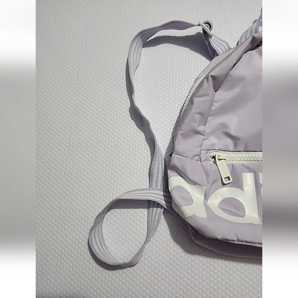 Adidas Pre Owned Linear Mini Backpack purple hue fair Condition Stains On Back - Picture 4 of 16